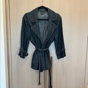 French Cuff Dark Blue Denim Jacket